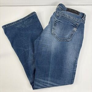 Miss Me Mid-Rise Bootcut Women's Jeans Blue Distressed Size 32 (34x30) *READ*